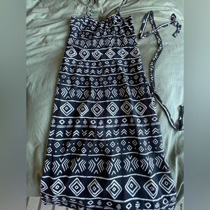 Black and white tribal print maxi dress